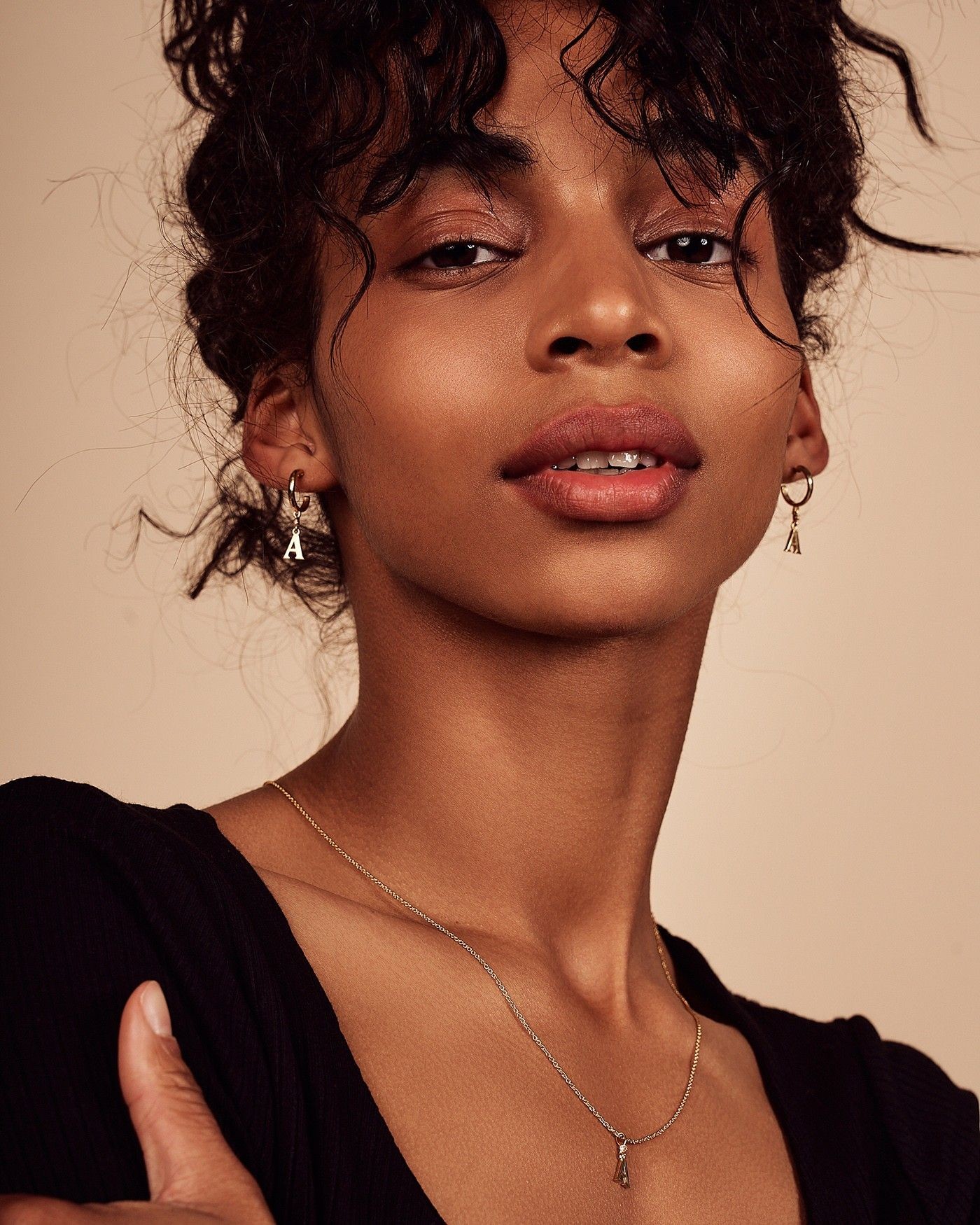 Earring Alfabeto with white zirconia  - 4