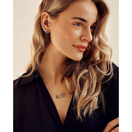 Collana Fiore con Rhodolite e Zaffiro  - 5