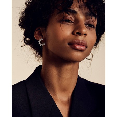 Kolczyki Kwiat Plumeria z białymi cyrkoniami  - 4