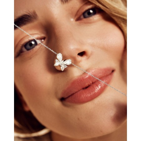Farfalla Butterfly bracelet with white zircons  - 4