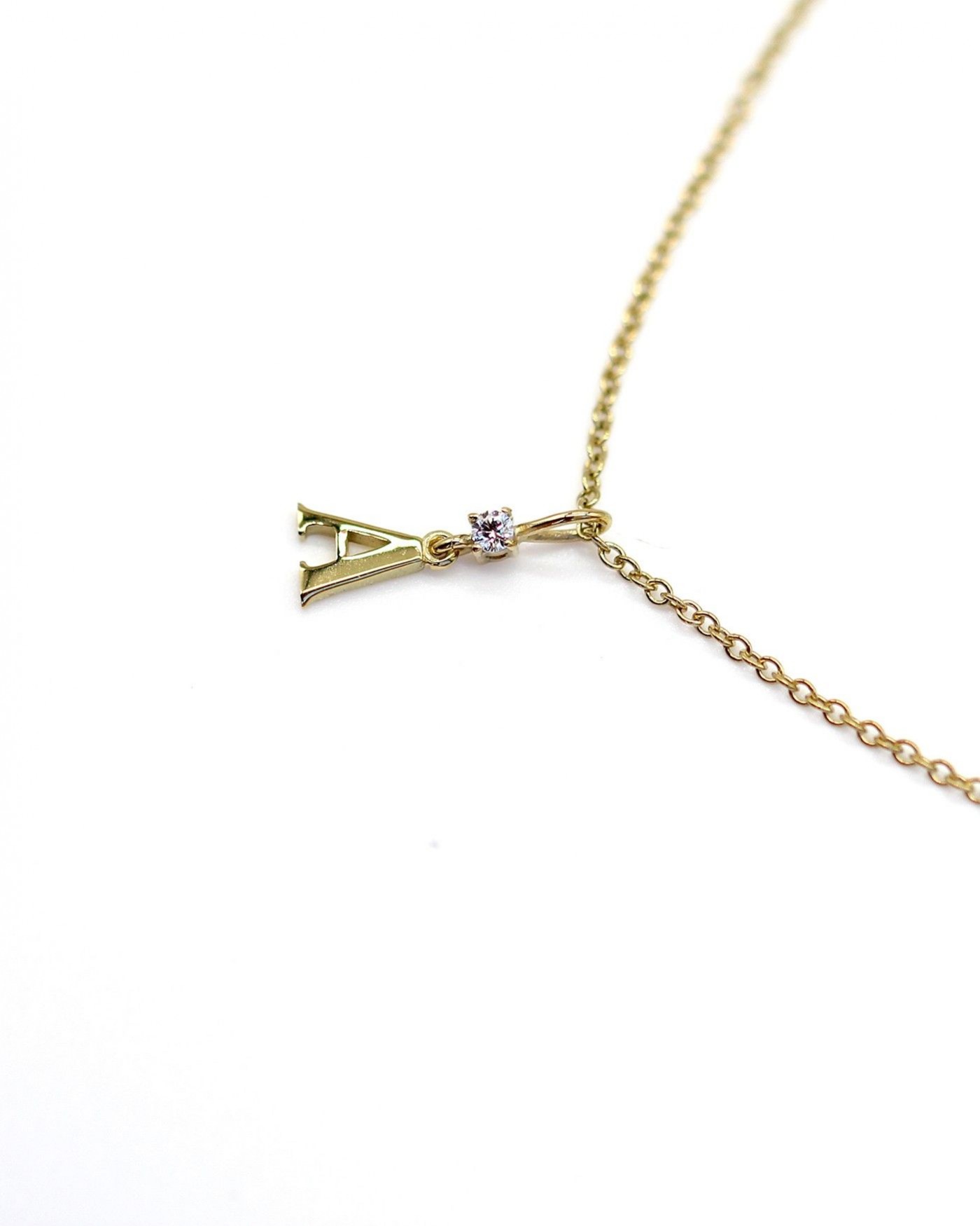 Halskette Alfabeto mit weißer Zirkon  - 4 Halskette Alfabeto mit weißer Zirkon  - 4