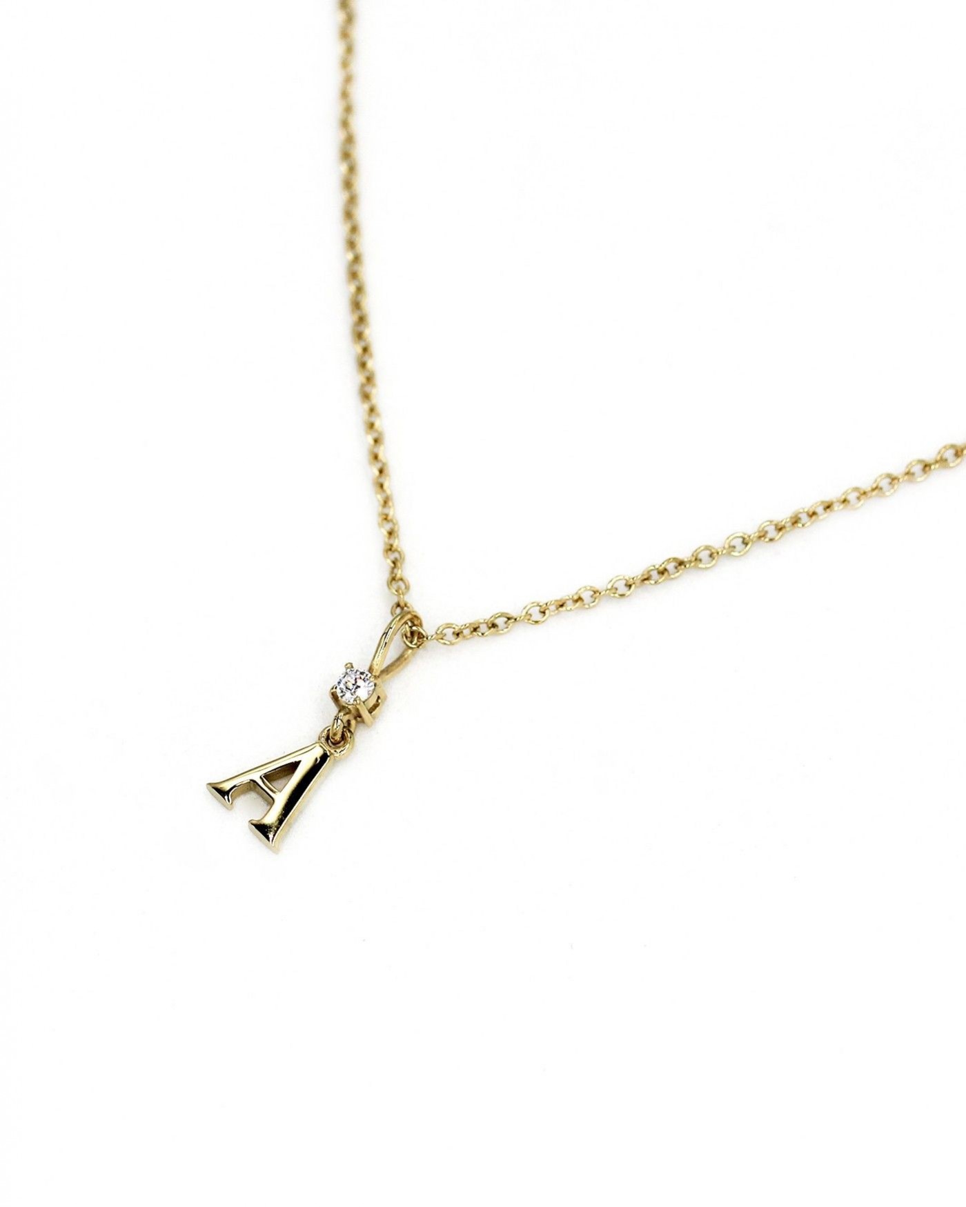 Necklace Alfabeto with white zirconia  - 1