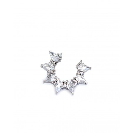 Kolczyki Kwiat Plumeria z białymi cyrkoniami  - 2