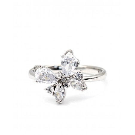 Anello Farfalla con zirconi bianchi  - 2