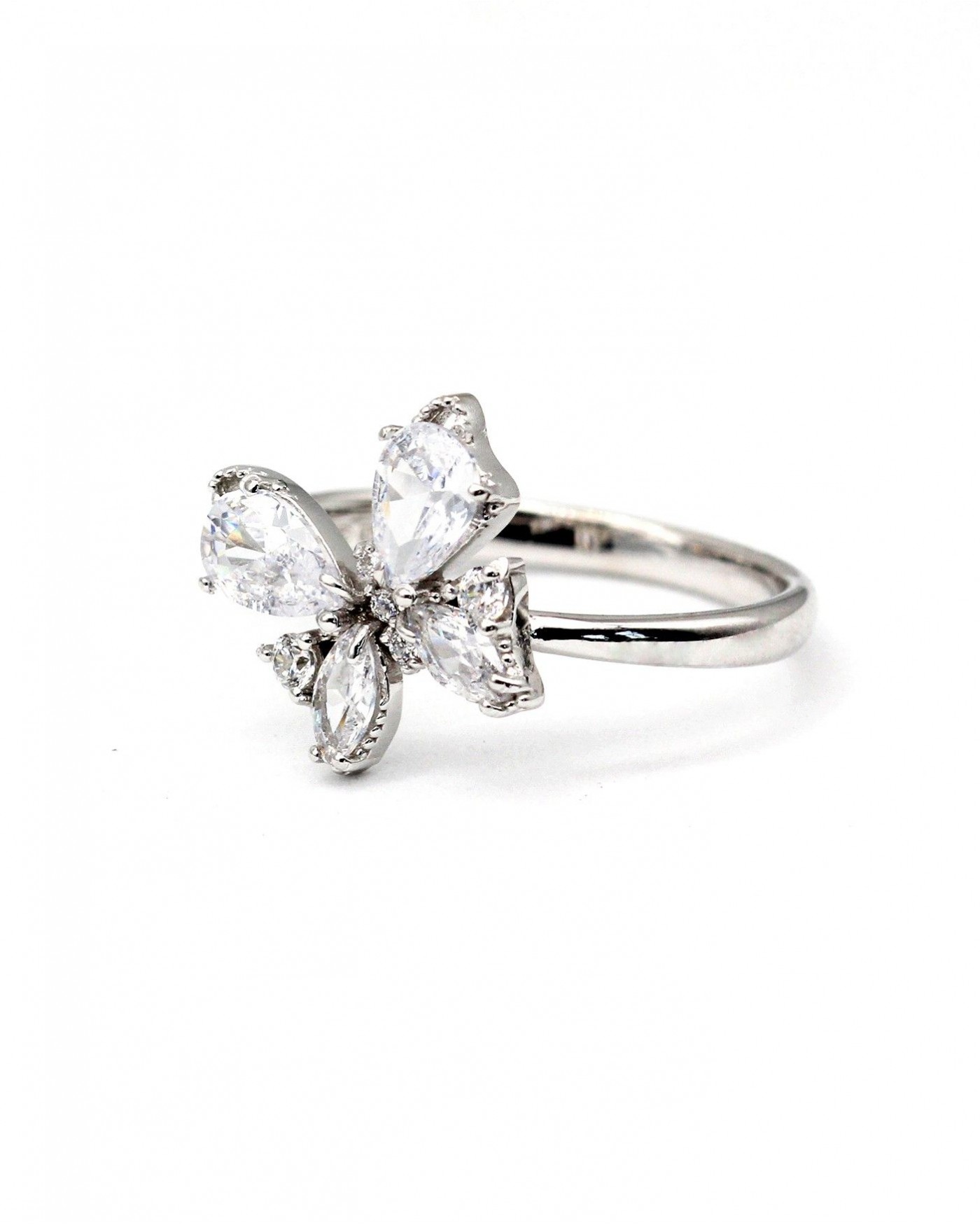 Anello Farfalla con zirconi bianchi  - 3
