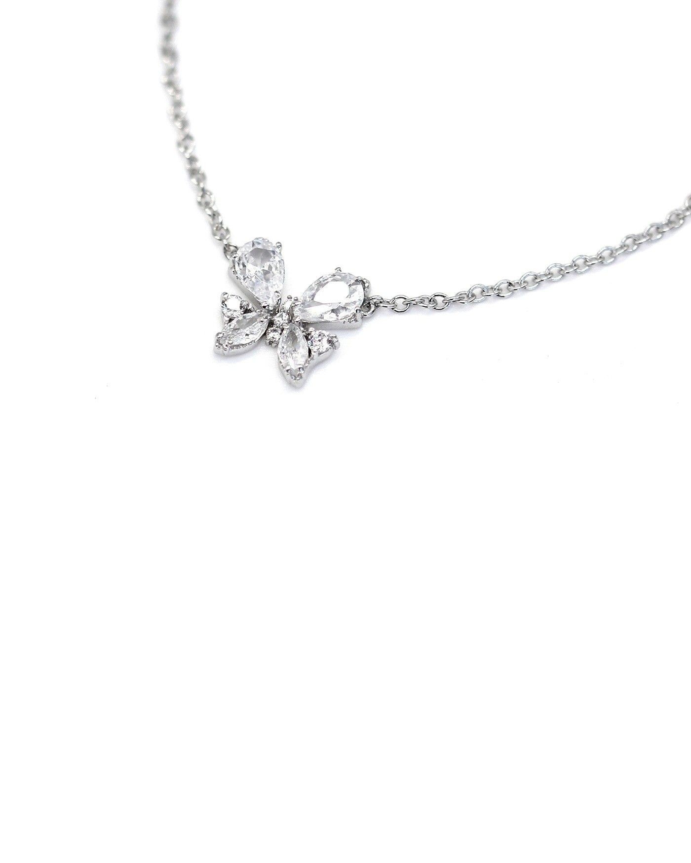 Farfalla Butterfly bracelet with white zircons  - 2