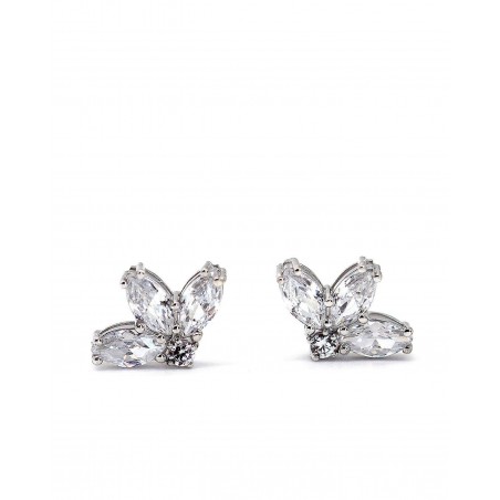 Kolczyki Kwiat Fiore z białymi cyrkoniami  - 2