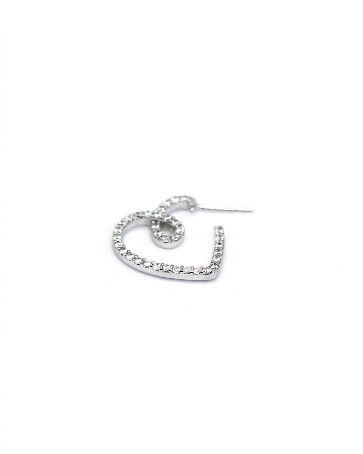 White heart earrings Eterna  - 2