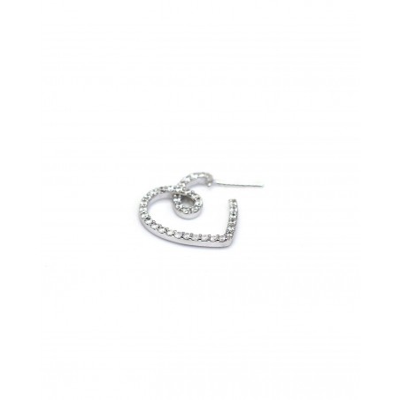White heart earrings Eterna  - 2