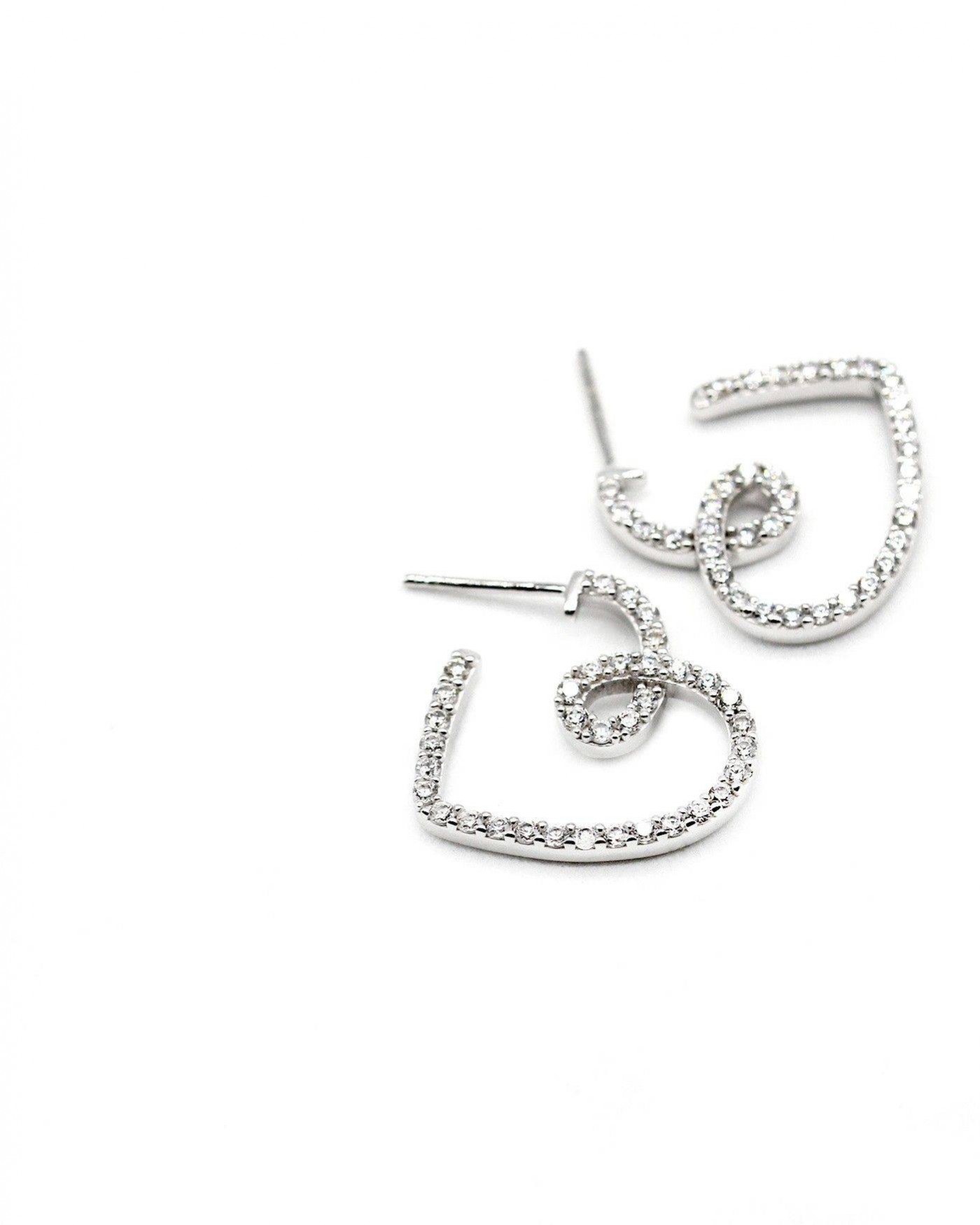 White heart earrings Eterna  - 3