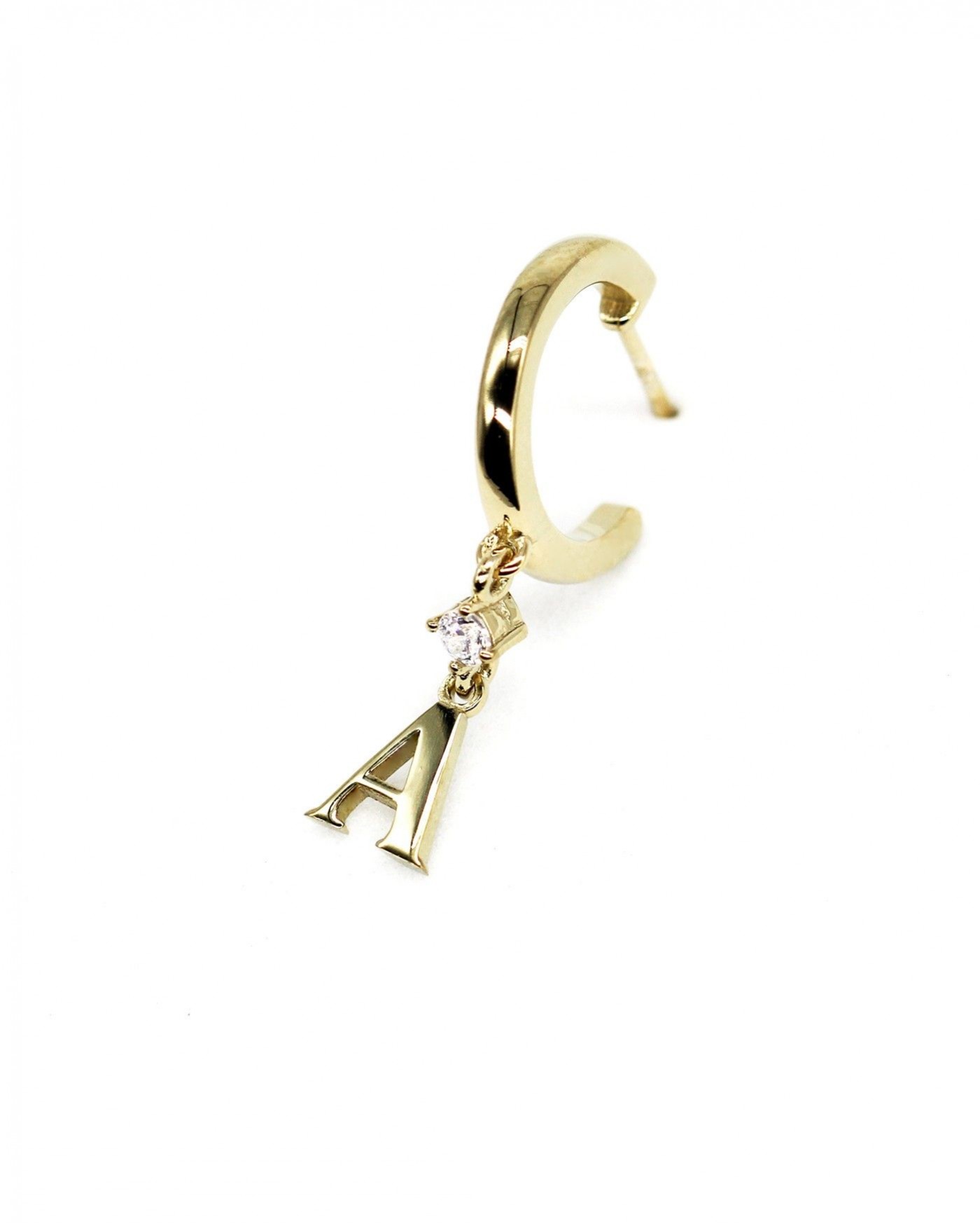 Orecchino Alfabeto con zircone bianco  - 2