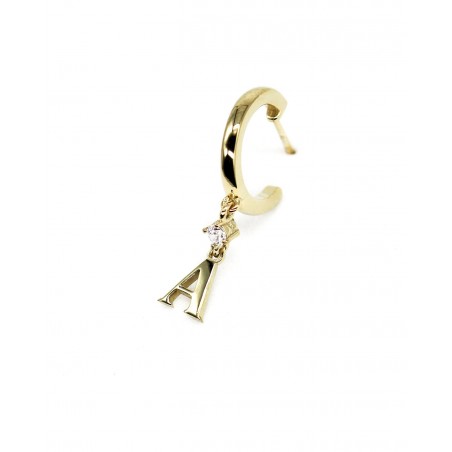 Earring Alfabeto with white zirconia  - 2