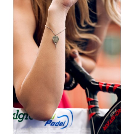 Srebrna damska bransoletka padel X3  - 4