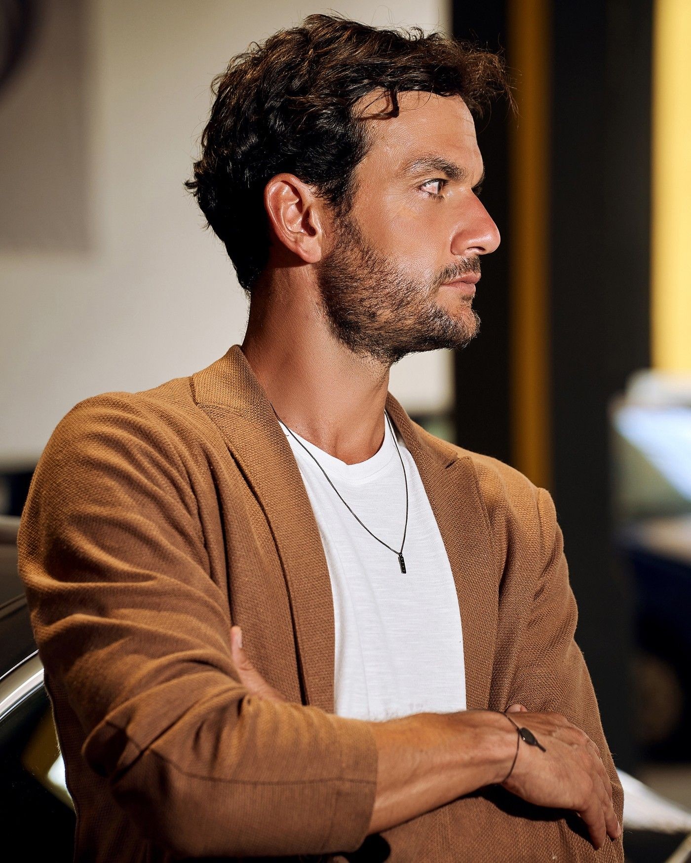 Collana Minimal da uomo in argento scuro  - 1