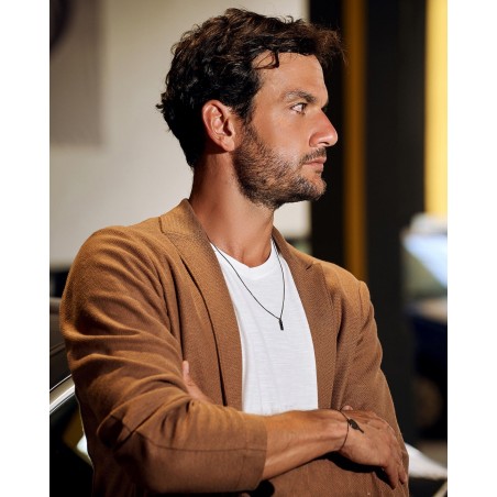 Collana Minimal da uomo in argento scuro  - 1