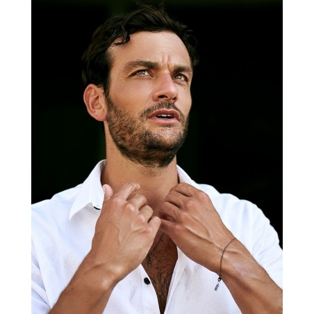 Men's dark silver Minimal bracelet  - 1