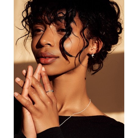 Kolczyki Raffinata Mini Hoop z czarnym sercem  - 1