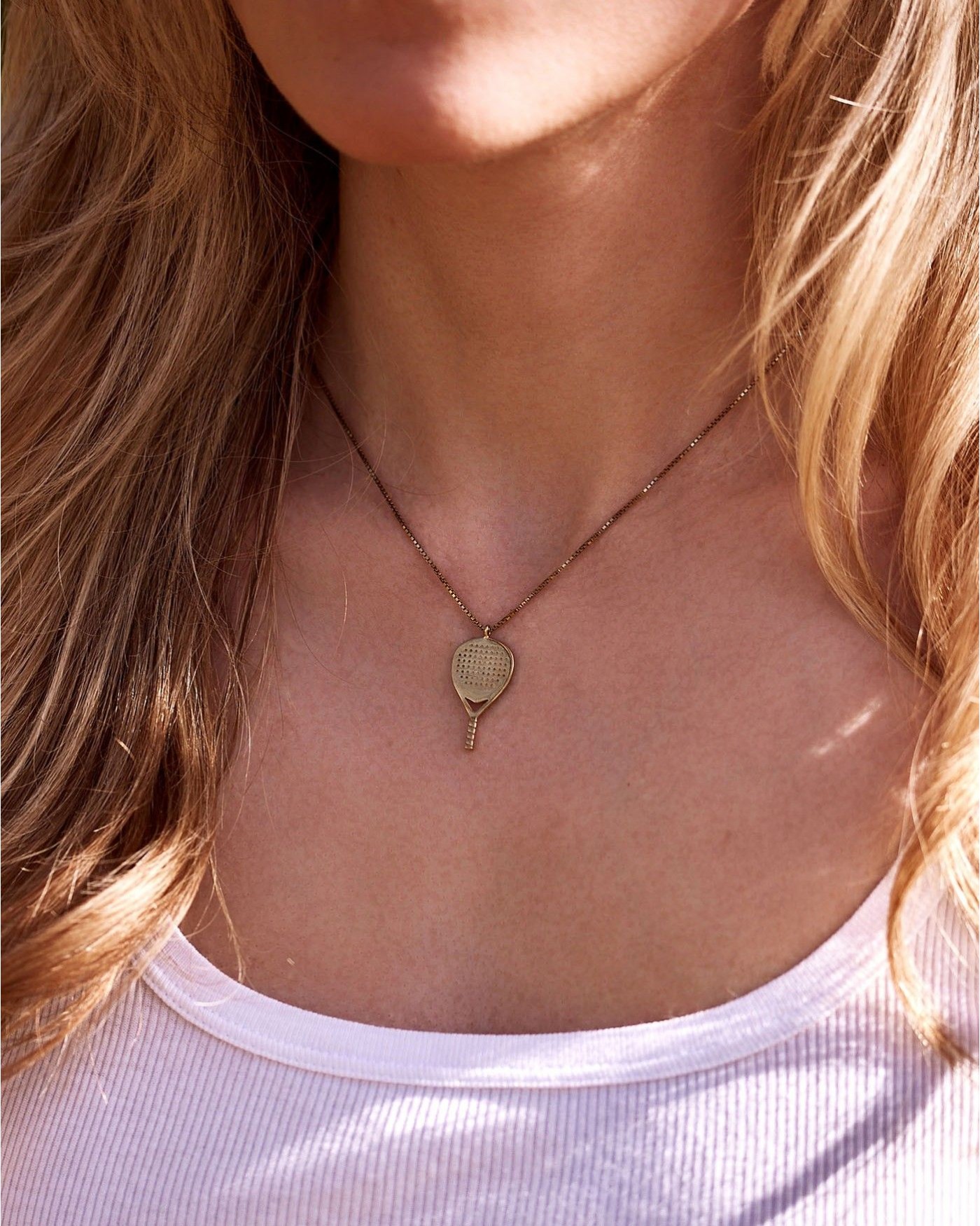 Women's gold gilded padel X3 necklace  - 4