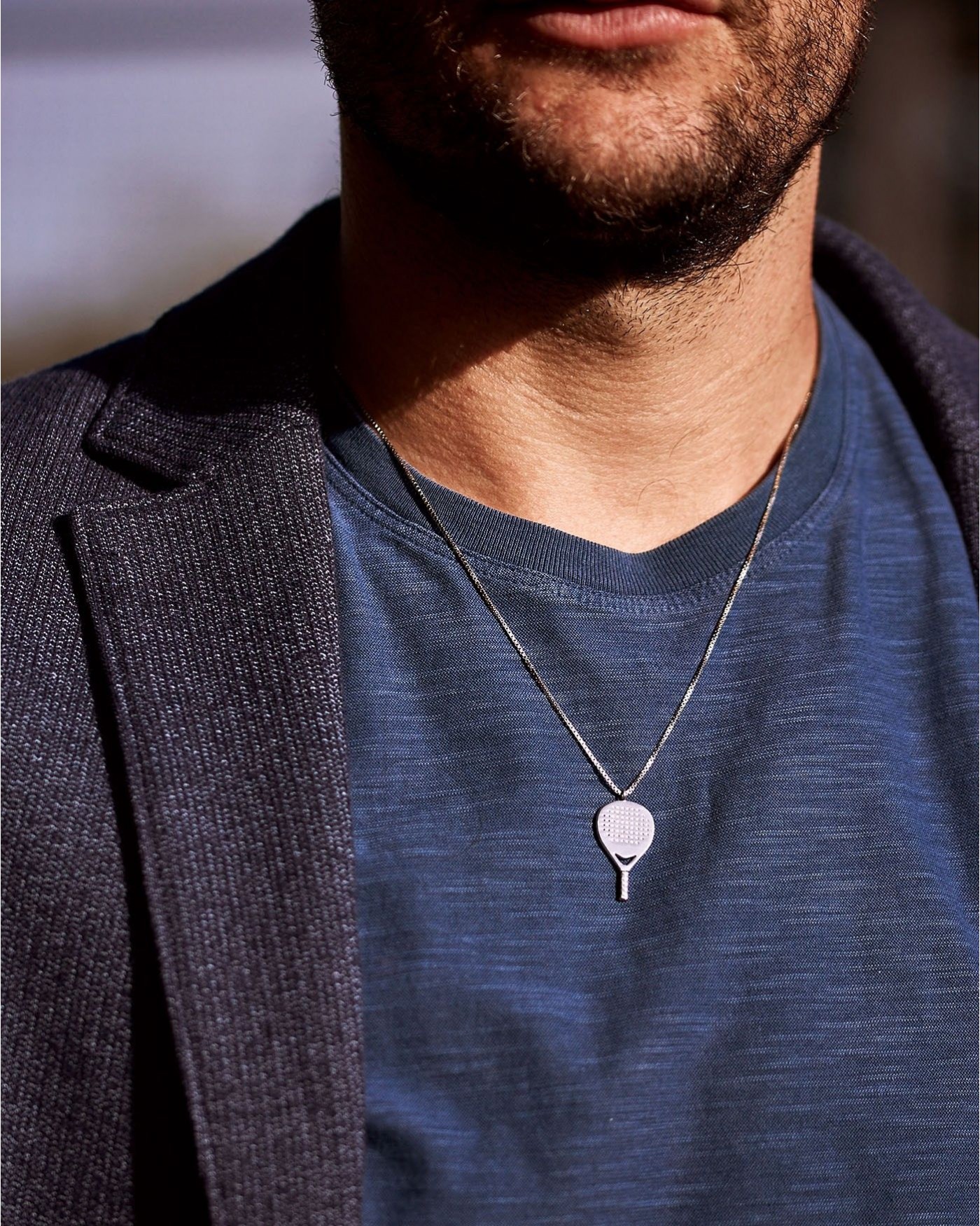 Collana Padel X3 da uomo in argento scuro  - 4