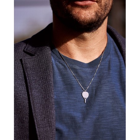 Men's dark silver Padel X3 necklace  - 4