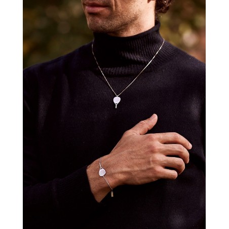 Men's Silver Padel X3 necklace  - 4