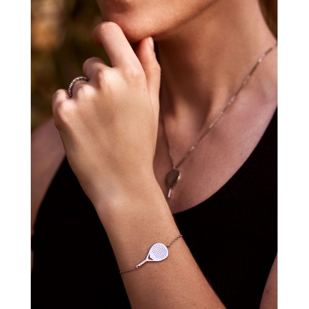 Bracciale Bandeja X3 unisex in argento rodiato  - 5