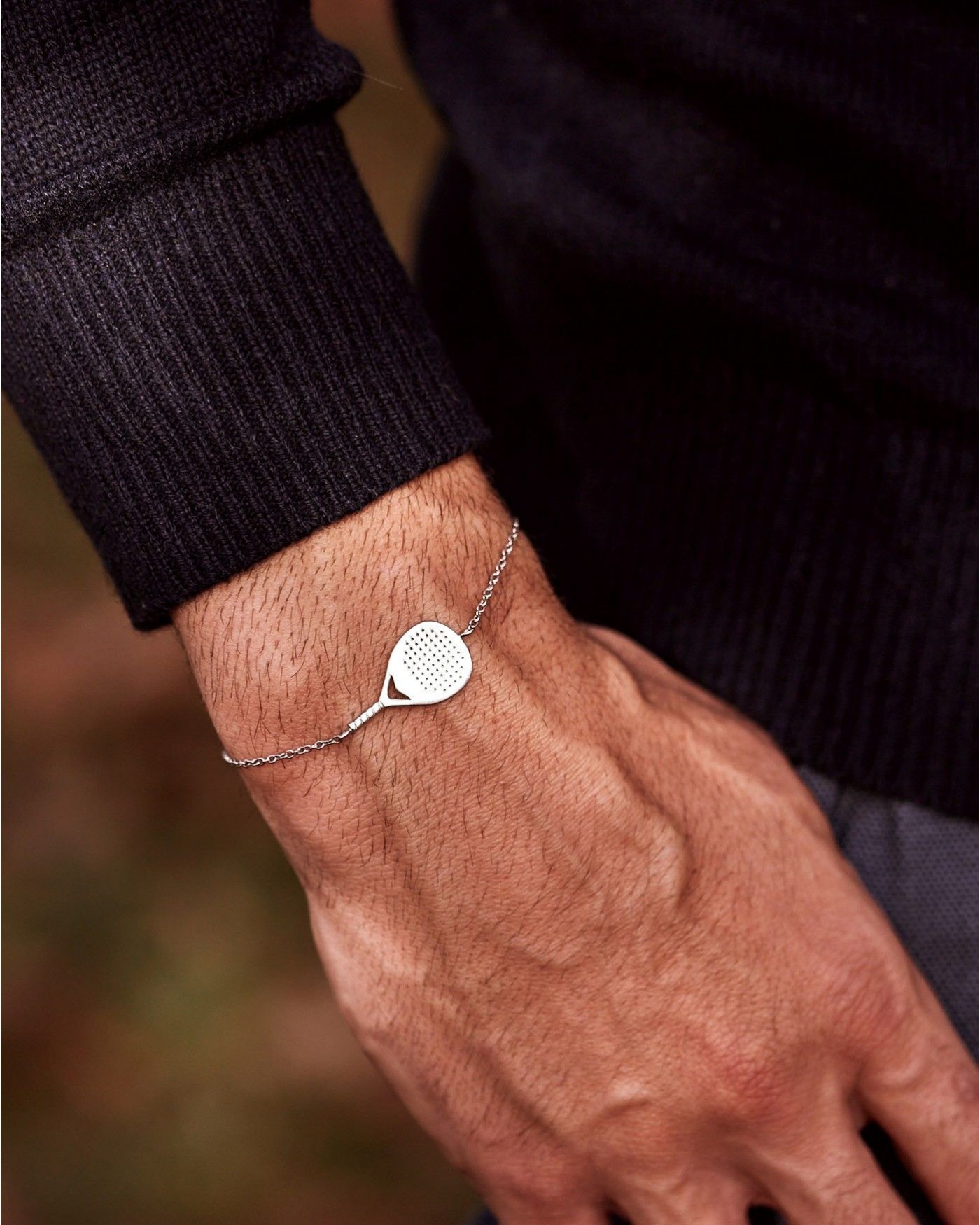 Bracciale Bandeja X3 unisex in argento rodiato  - 4