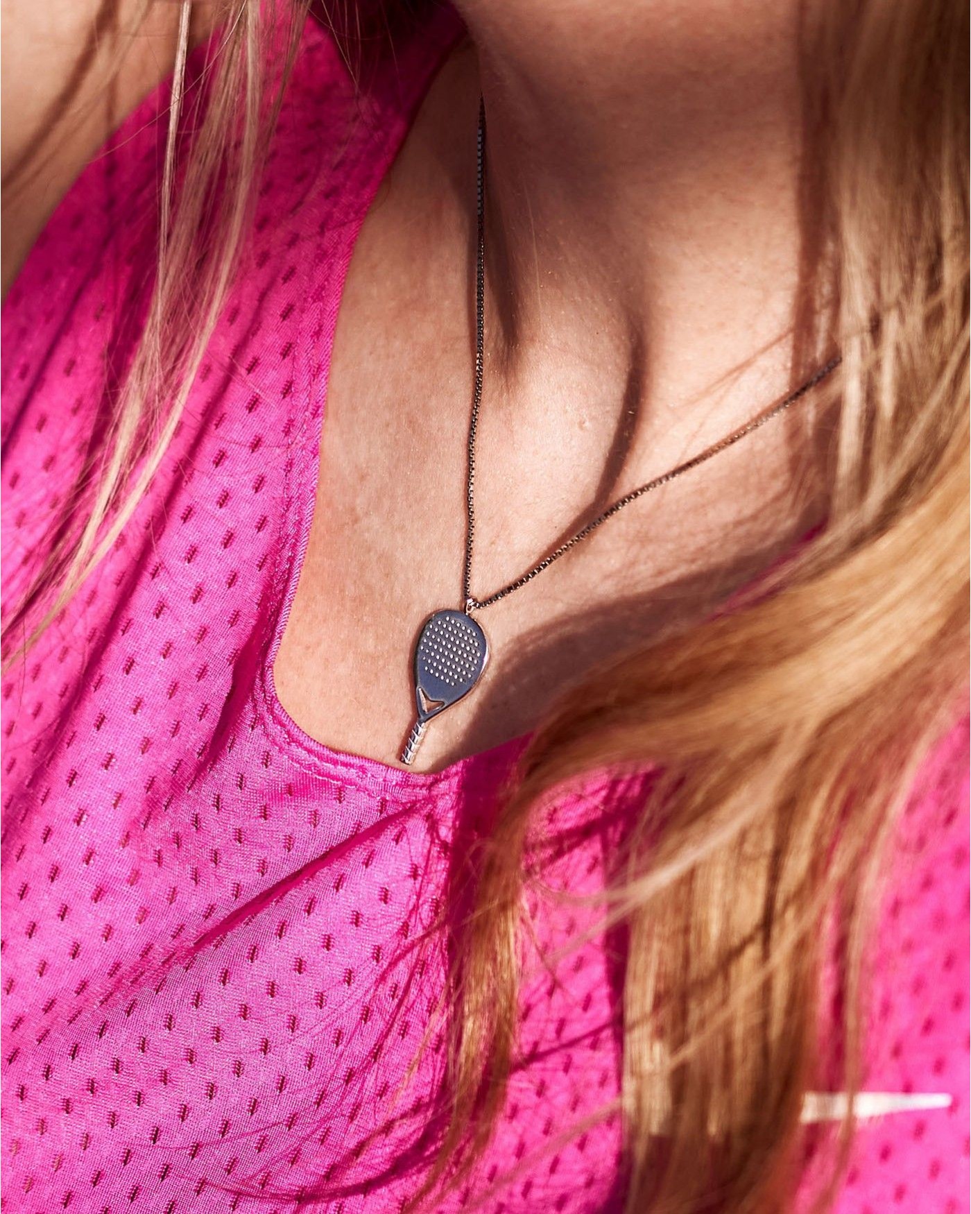 Women's silver padel X3 necklace  - 4