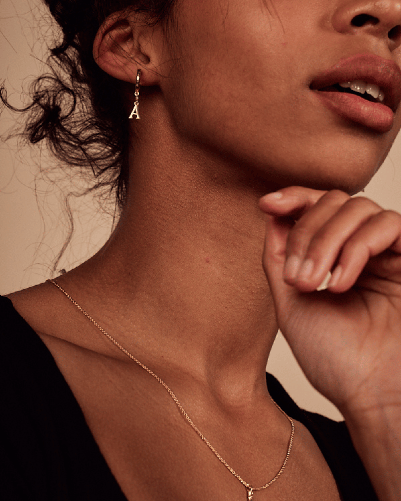 Ohrring Alfabeto mit weißer Zirkon  - 1 Ohrring Alfabeto mit weißer Zirkon  - 1