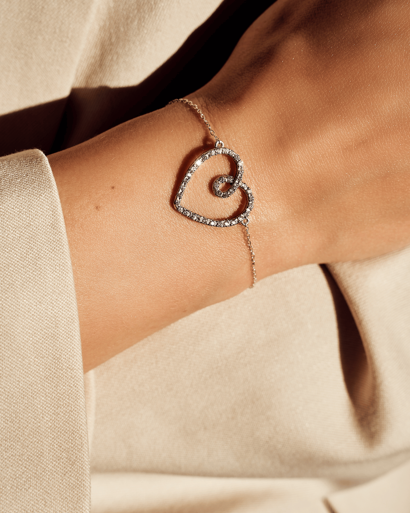 Bransoletka Eterna Białe Serce  - 1