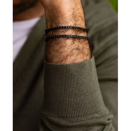 Srebrna bransoletka Tennis rodowana na czarno z czarnymi cyrkoniami  - 4